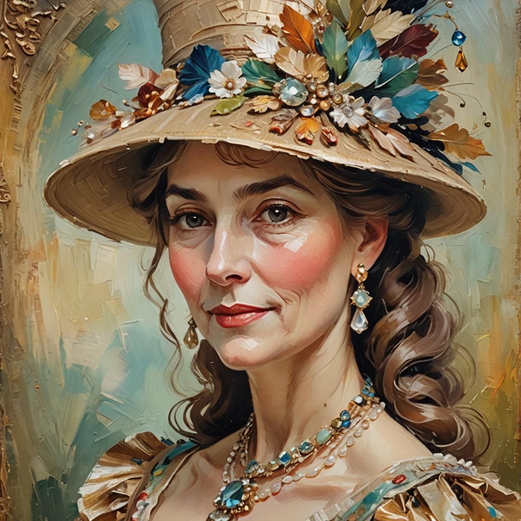 Impressionist Portrait of a Lady with Rakish Hat