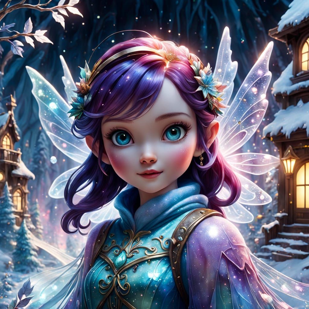 Glass Baby Fairies in Whimsical Christmas Wonderland