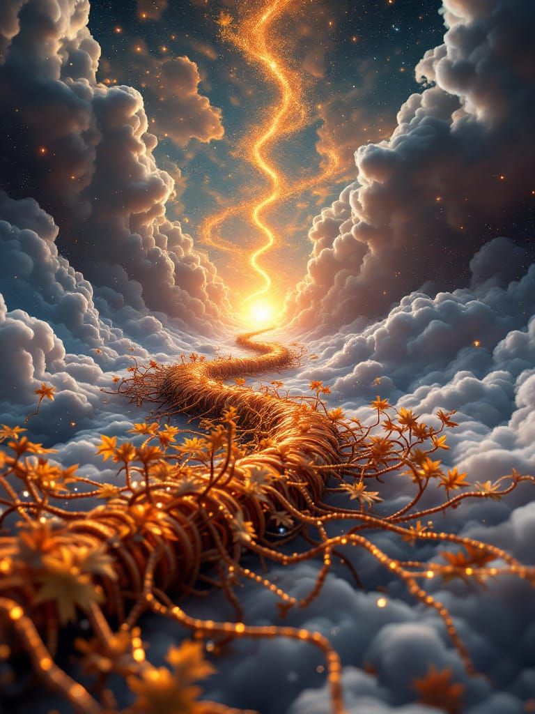 Spiral Autumn Nerves Vanish Into Event Horizon