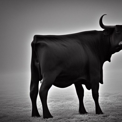 Sinister Cow Grotesque in Dark Fantasy Style