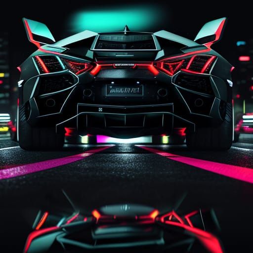 Lamborghini Aventador on a Dark Road at Dusk