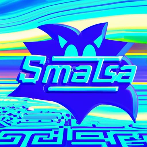 Sonic the Hedgehog in Vaporwave Style