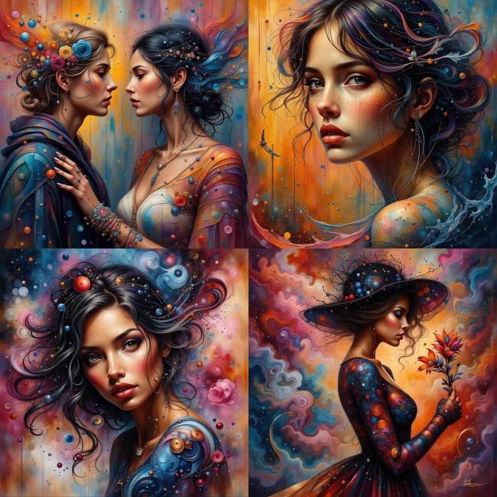 Dramatic Abstract Portrait in Hyperrealistic Splash Art