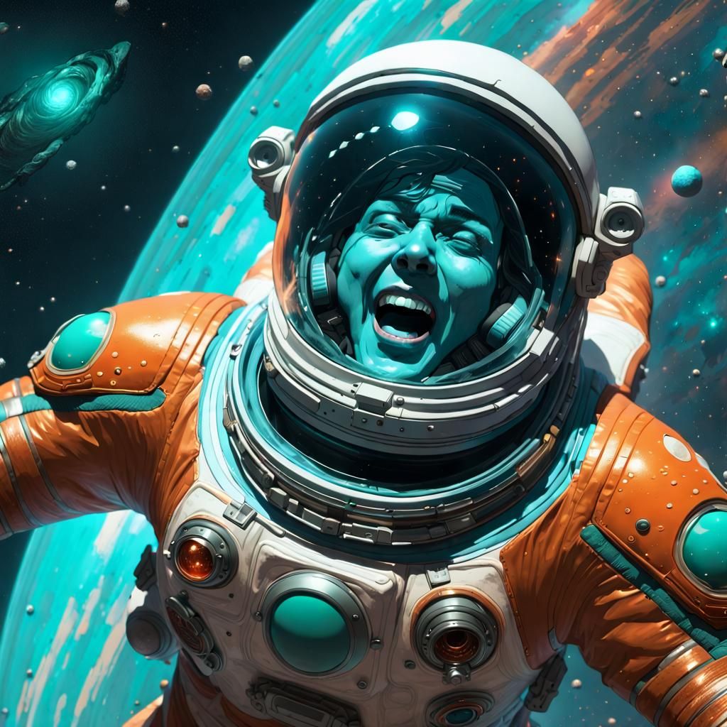 Screaming Astronaut in Space: Concept Art