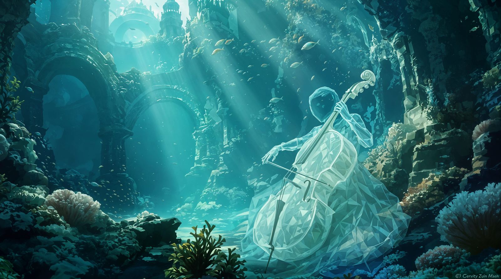 Ethereal Musician in Sunken City