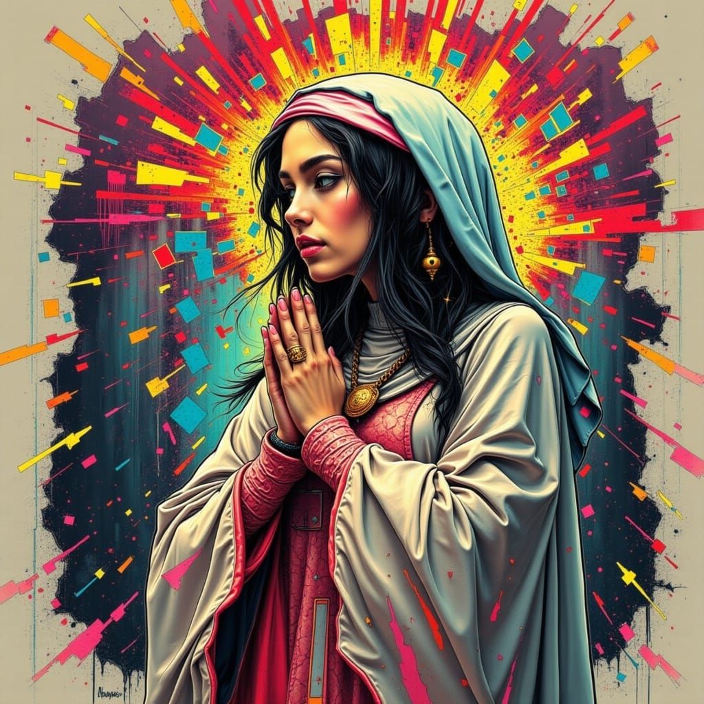 Ethereal Nun in Prayer