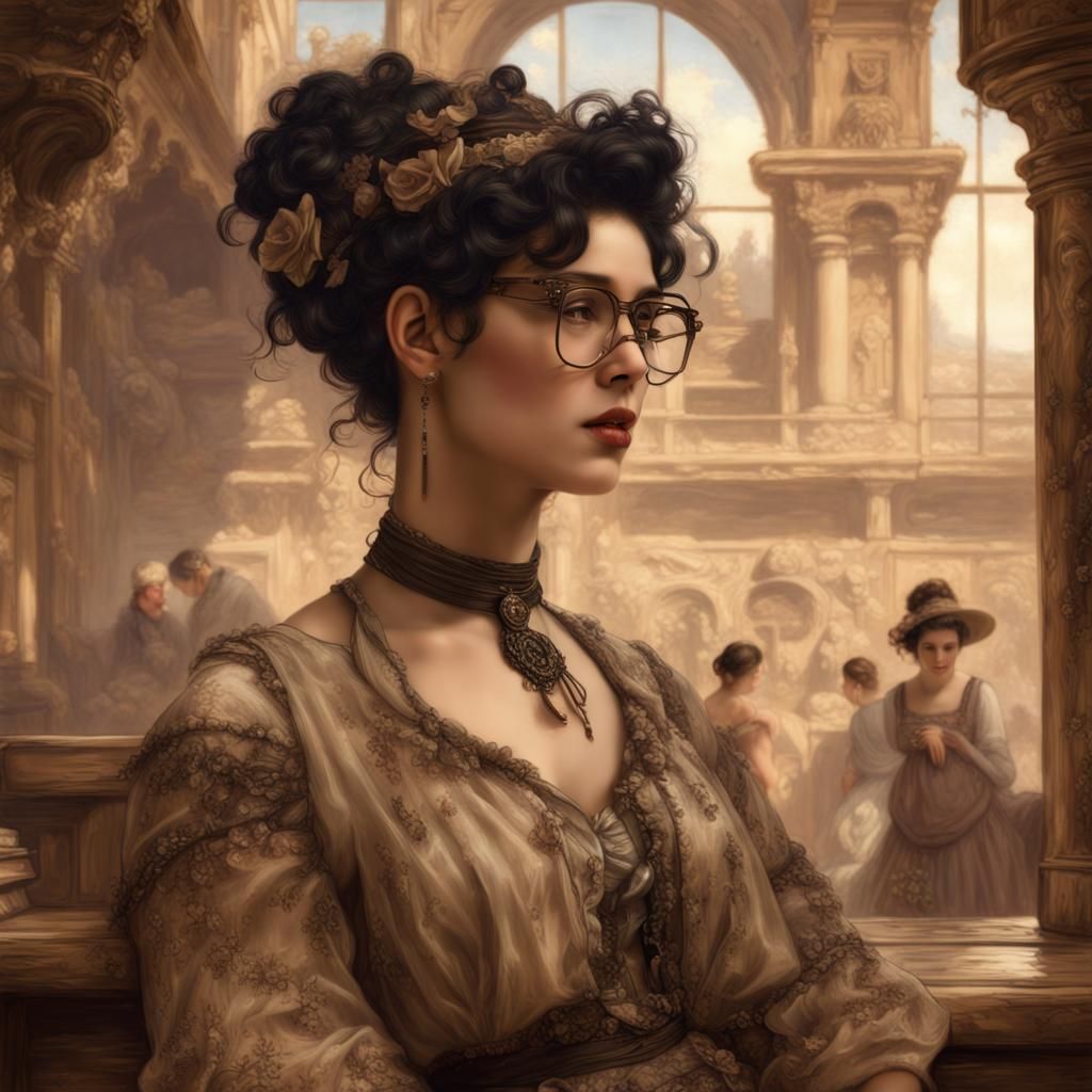 Wild West Saloon Girl in Sepia Tones