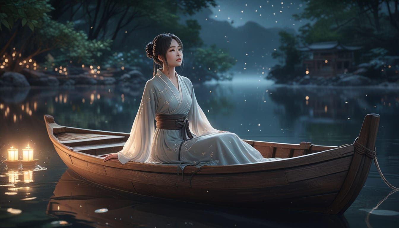 Ethereal Chinese Maiden in Dreamy Anime Art