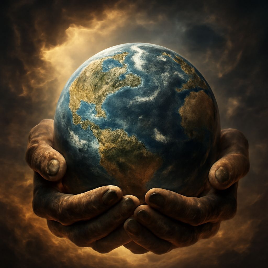 Hands Holding Earth: Epic Digital Matte Painting