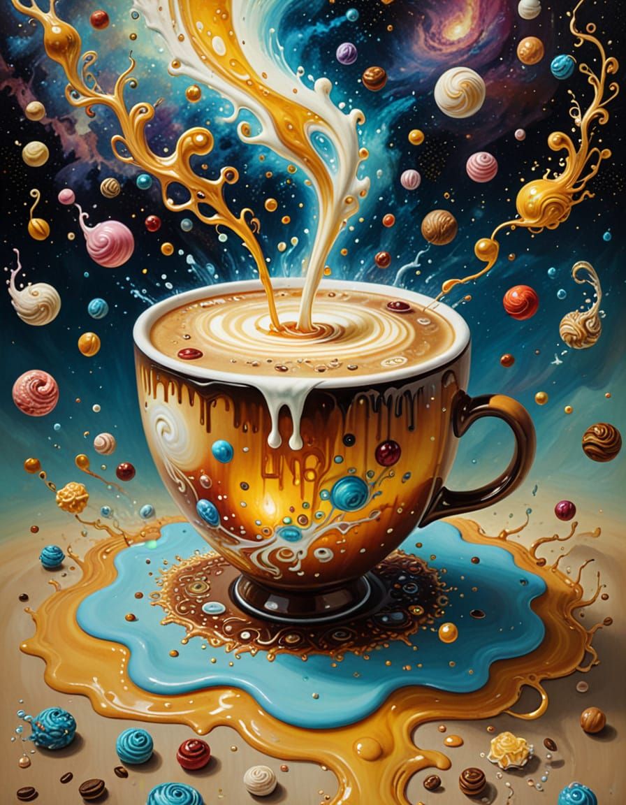 Surreal Liquid Worlds and Creatures in Space