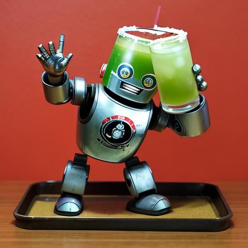 1960s Japanese Tin Robot Drinking Margarita