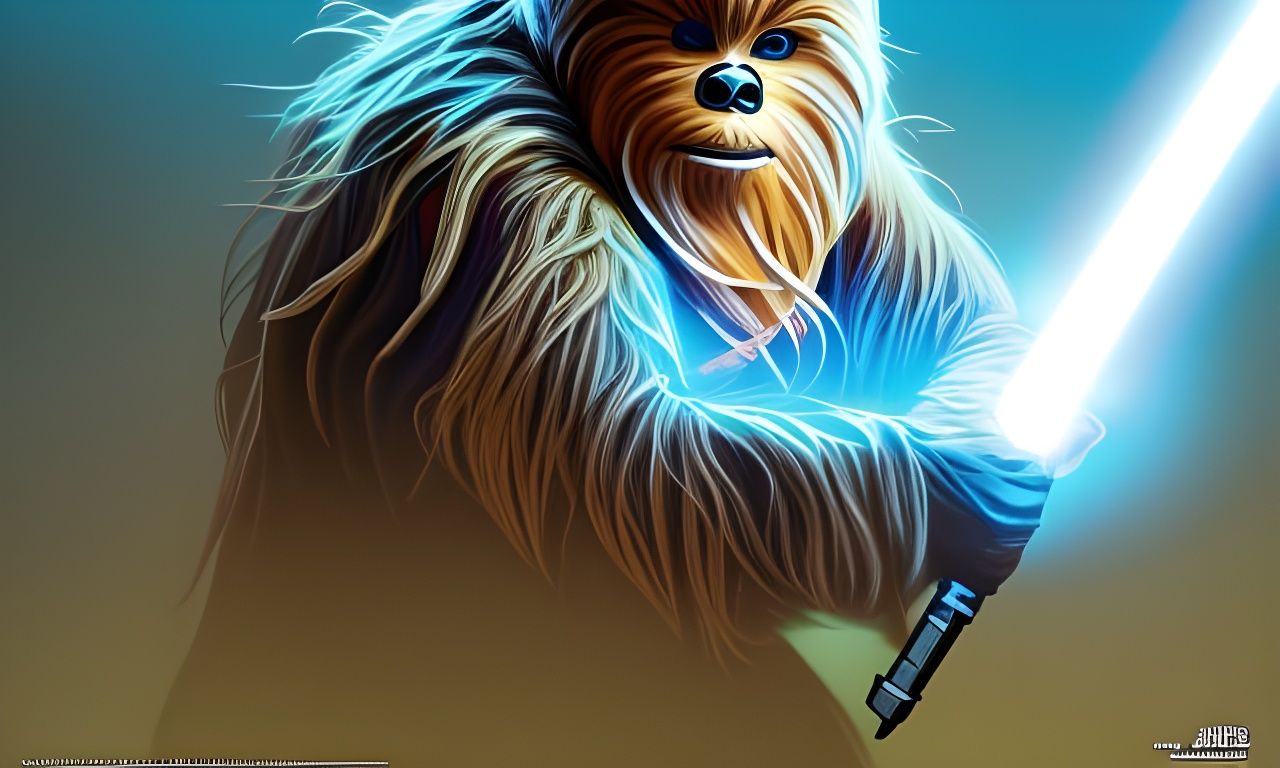 Jedi wookiee prepping for combat