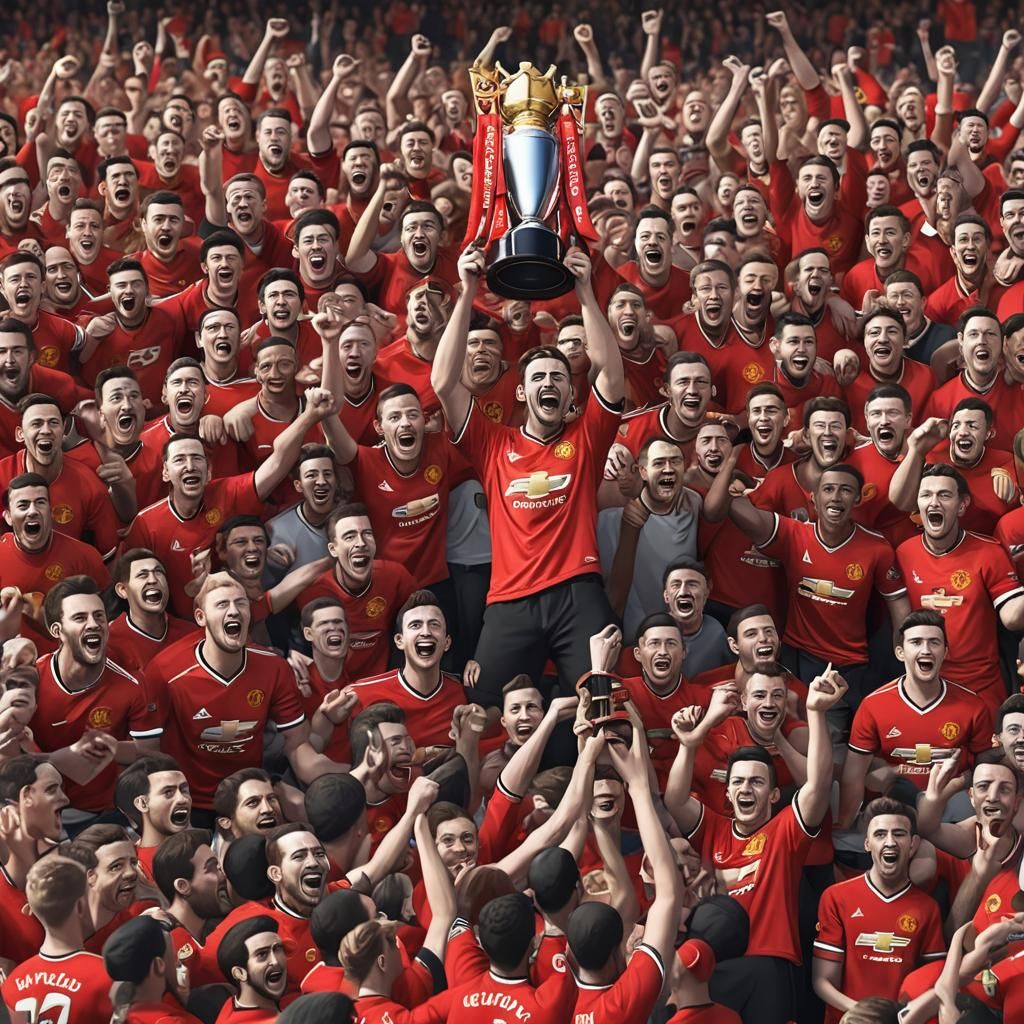 Manchester United Victory Celebration: Pixar-Style 3D Art
