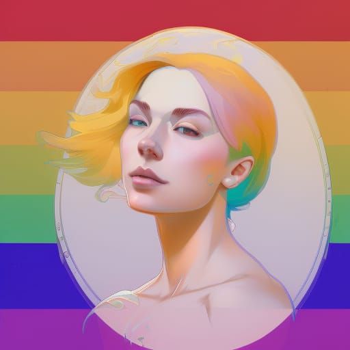 Radiant LGBTQ Woman Portrait in Detailed Digital Art