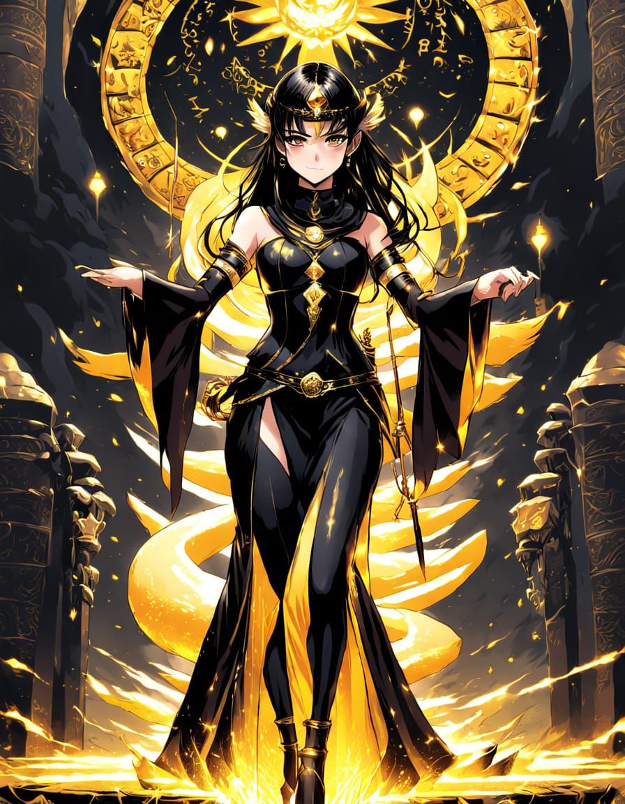 Egyptian Anime Queen in Throne Room