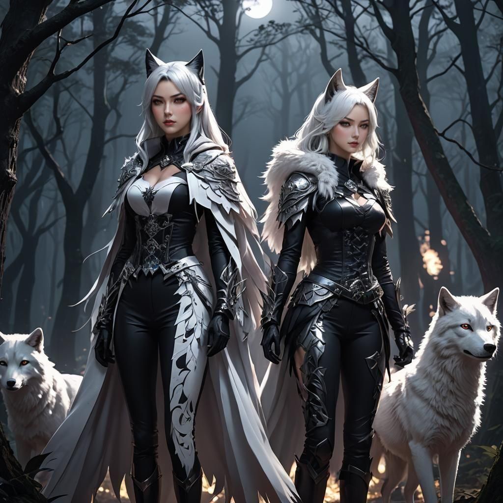 Anime Art of Cat and Wolf Villainesses