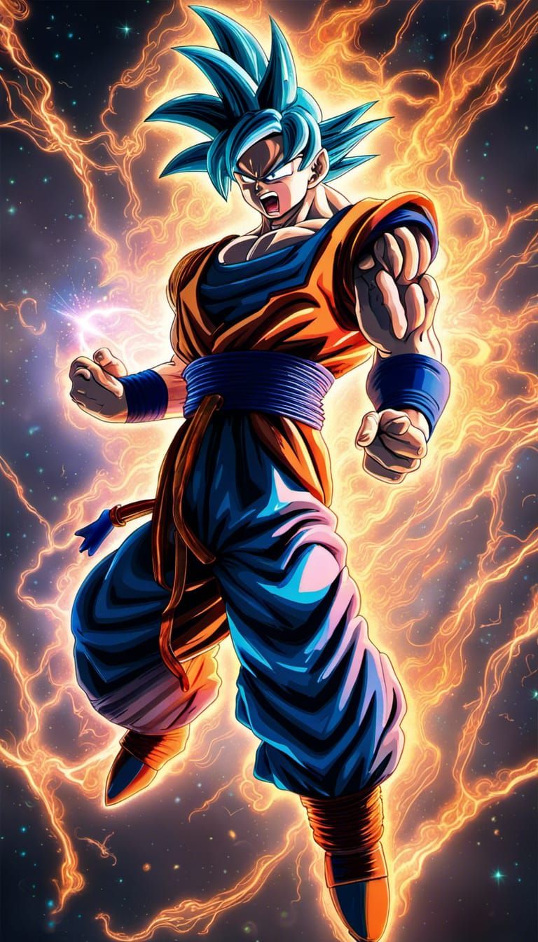Dark Goku Blocks Attack in Hyperrealistic 3D Style