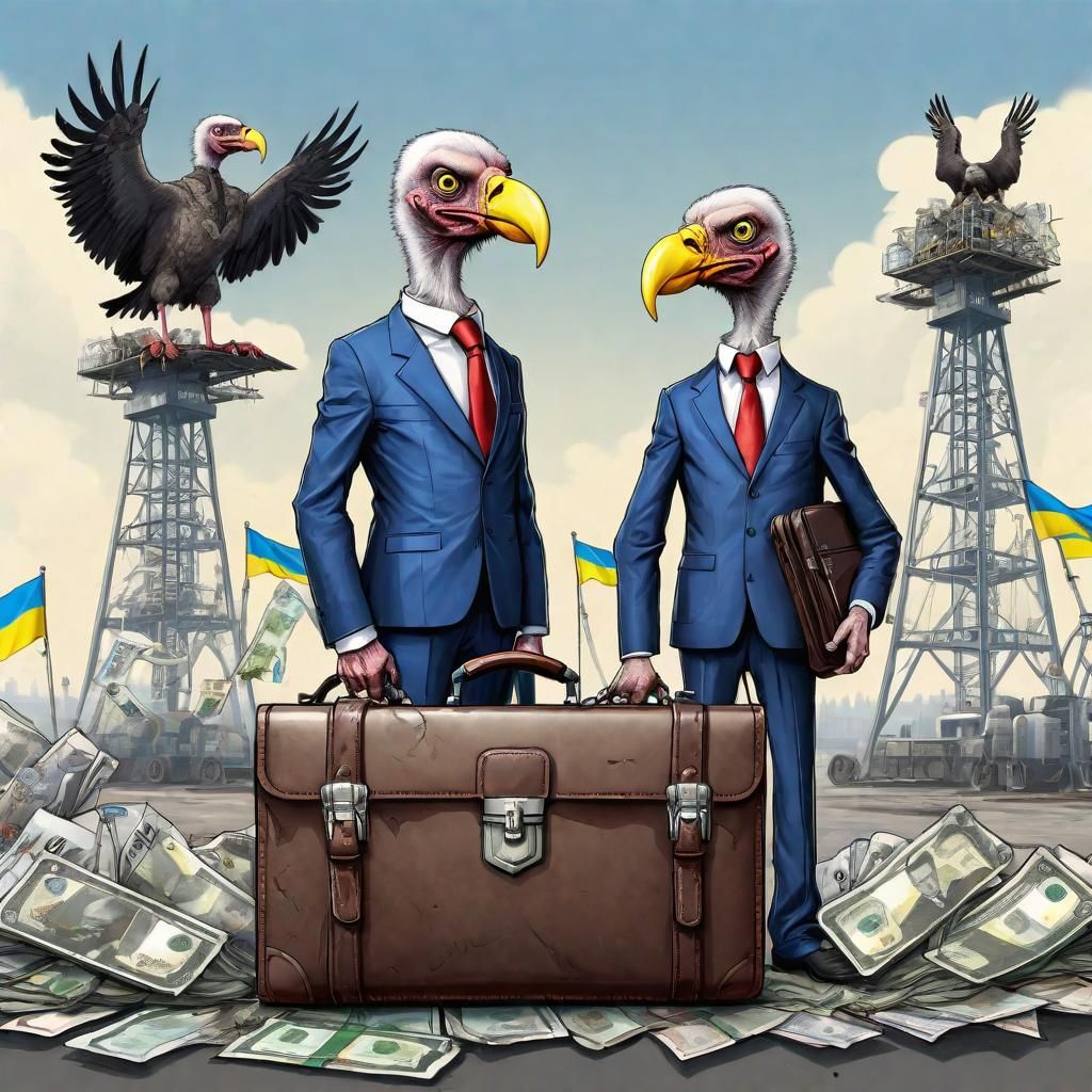 Satirical Caricature: Gas Terminal, Vultures, and European F...