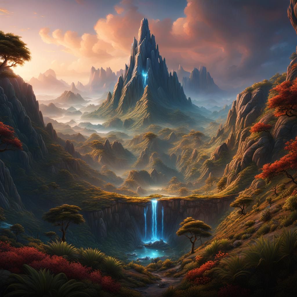 Mountain Logo with "Serra Canoas" in Matte Painting Style