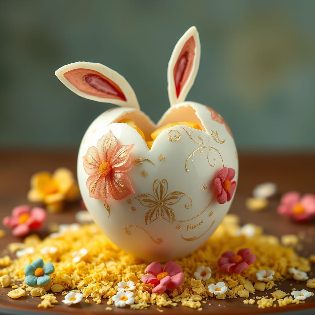 Pastel Heart Egg in Whimsical Style