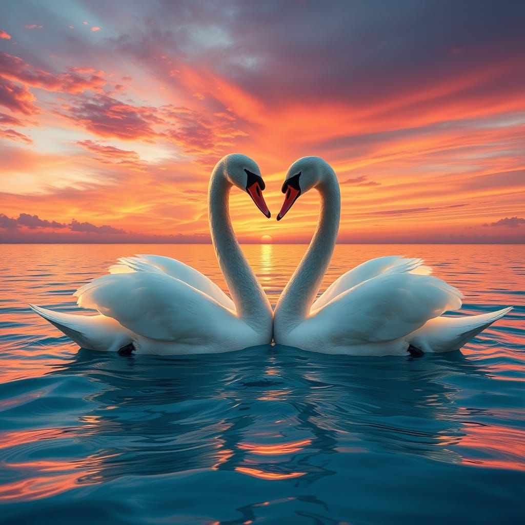 Swans in love