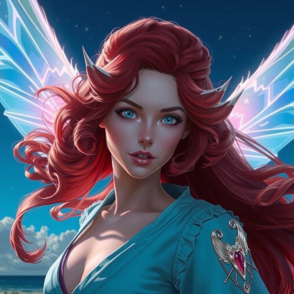 Vampire Pageant Model in Neon Retro Style