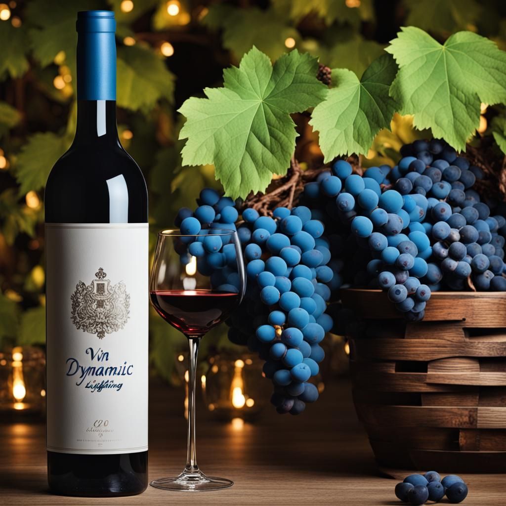 Dynamically Lit Carafe with Blue Wine Collar