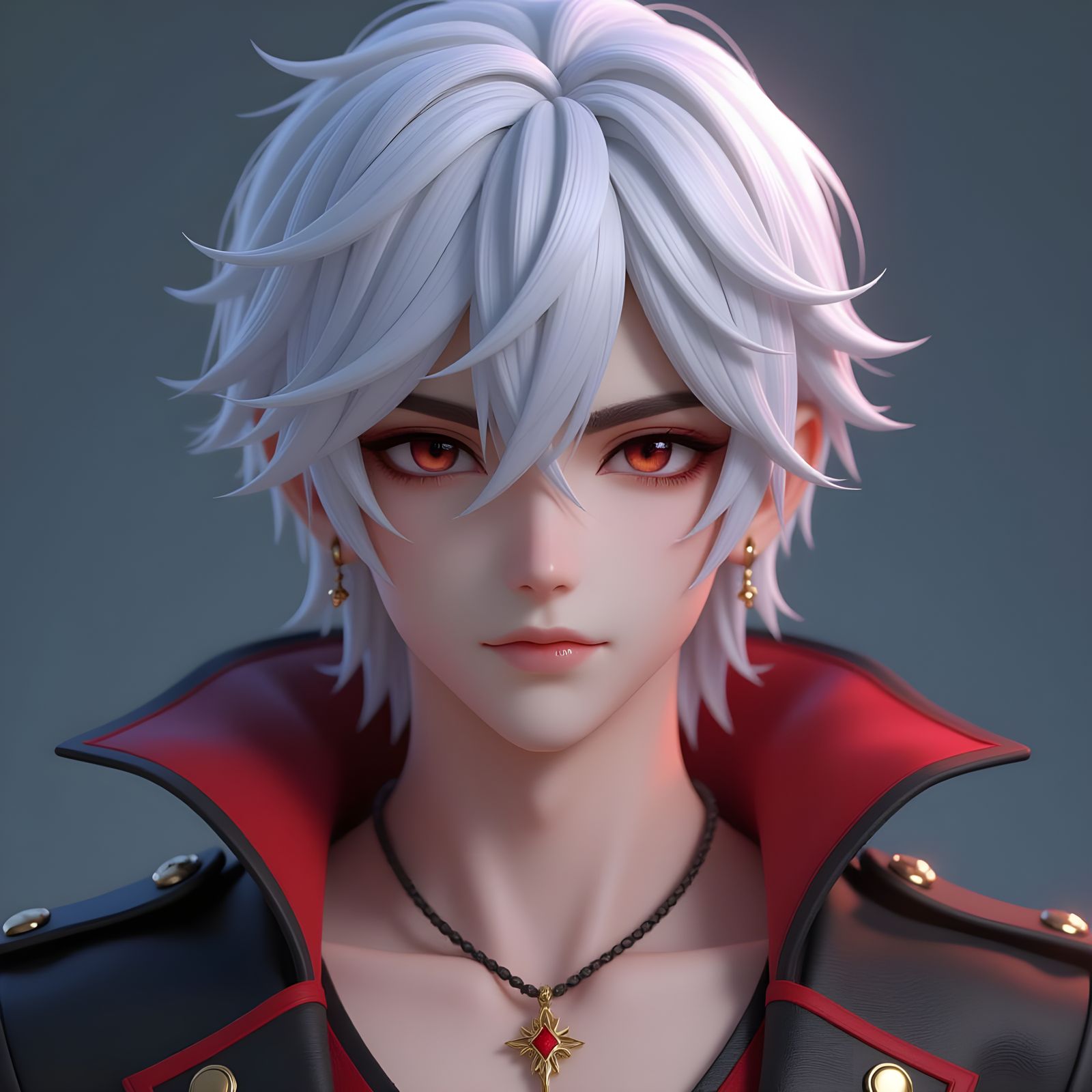 Vampire Guardian in Detailed 3D Anime Style