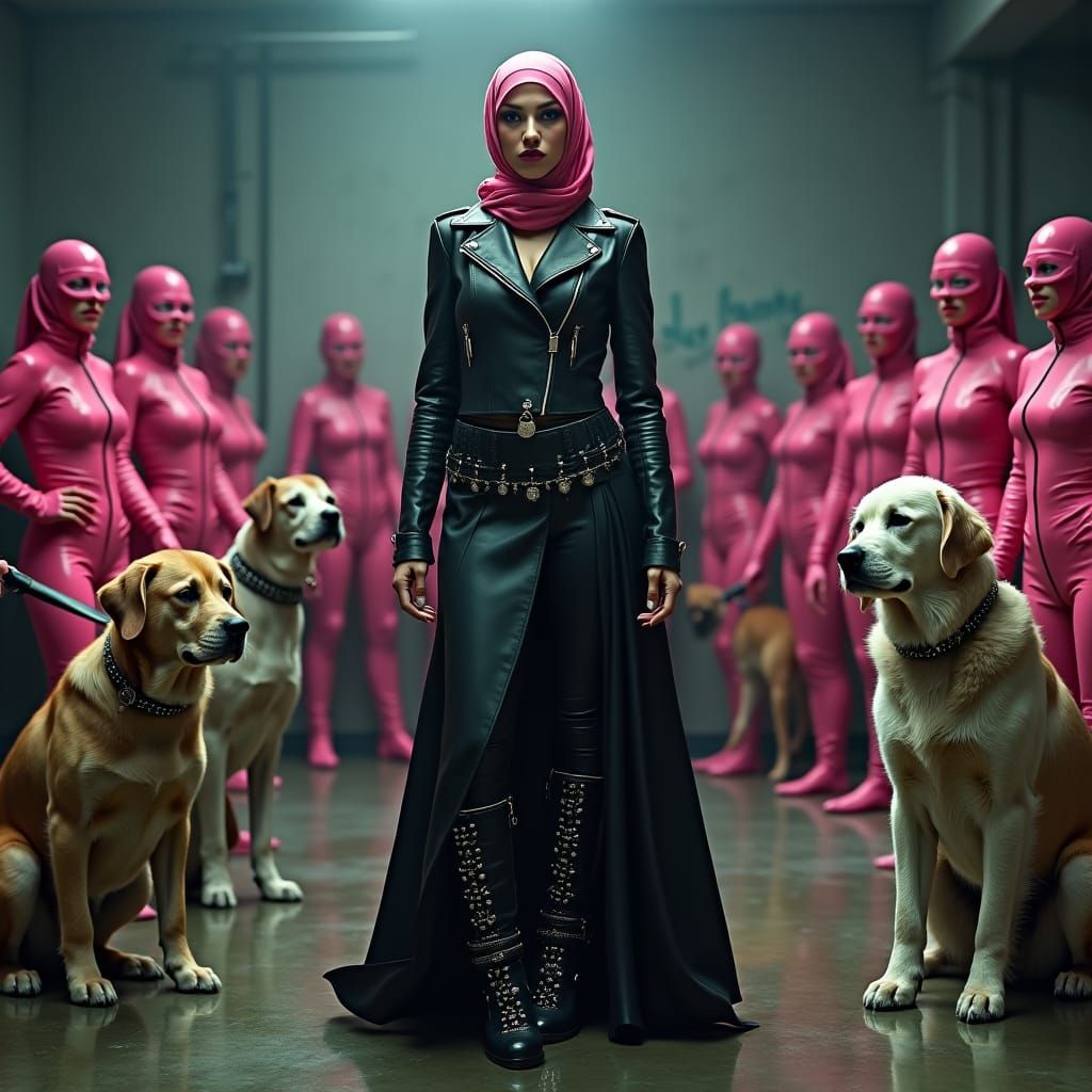 Dystopian Classroom Scene with Leather and Latex