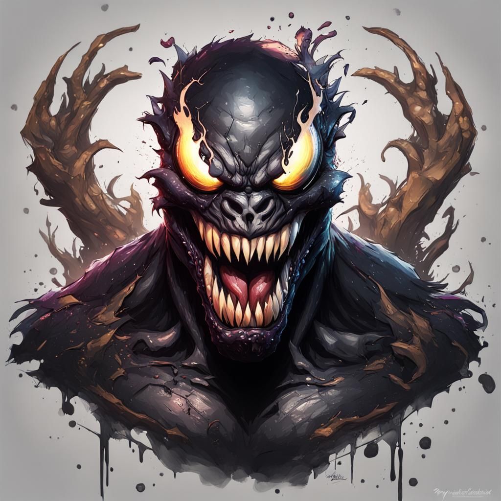 Venom Freddy Fazbear Portrait in Hyperdetailed Style