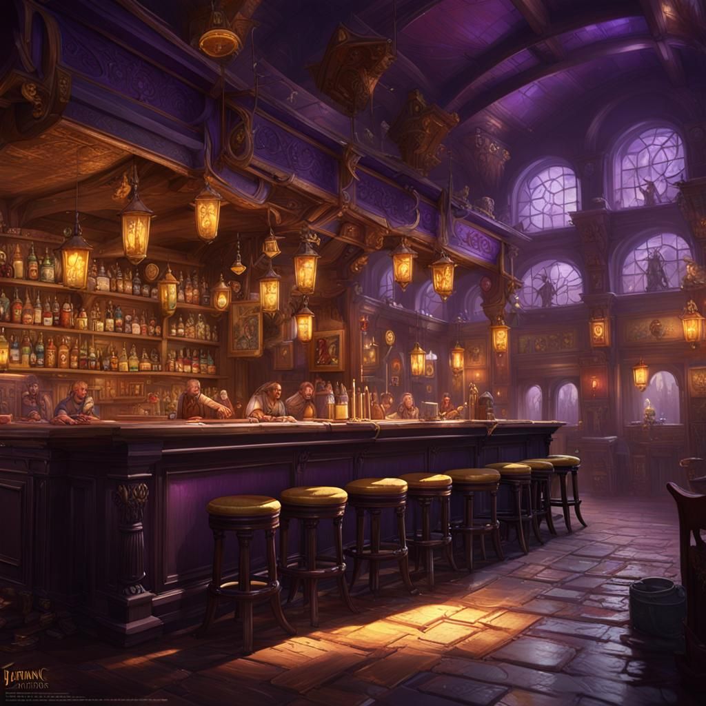 Epic Roman Pub Brawl in Dark Fantasy Style