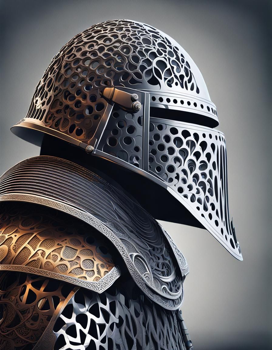 Visored Bascinet with Abstract Fractal Design