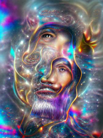 Holographic Face of God Astral Portrait