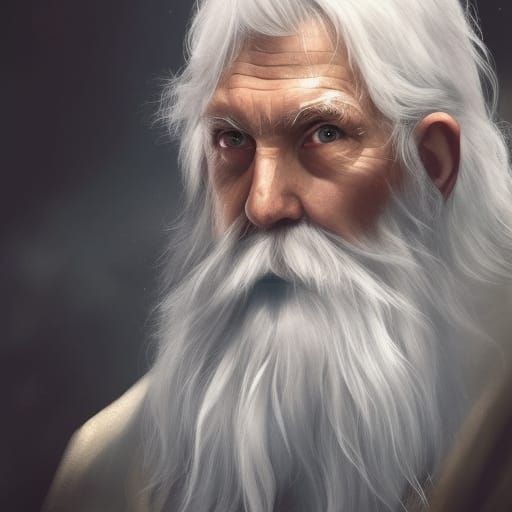 Majestic Wizard Portrait in Hyperdetailed Digital Art