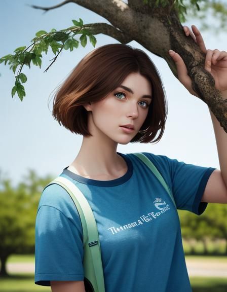 Girl's Surprise Encounter with Nature