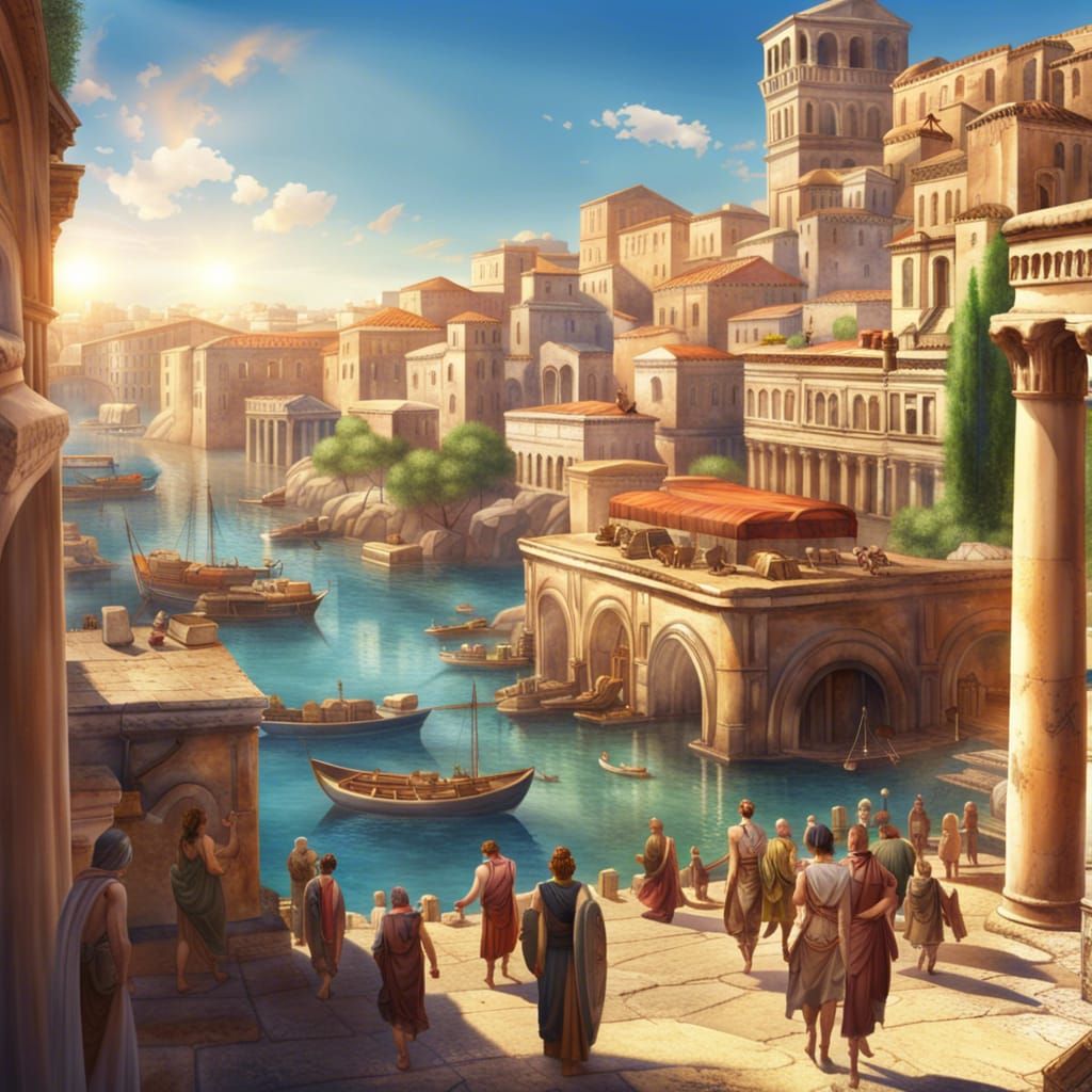 Vivid Roman City with Byzantine Architecture