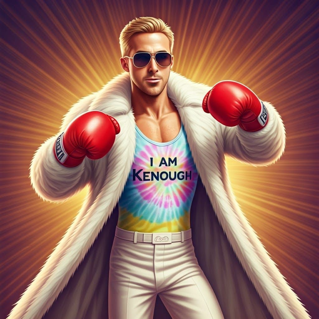 Ryan Gosling as Ken in Bold Boxing Gear