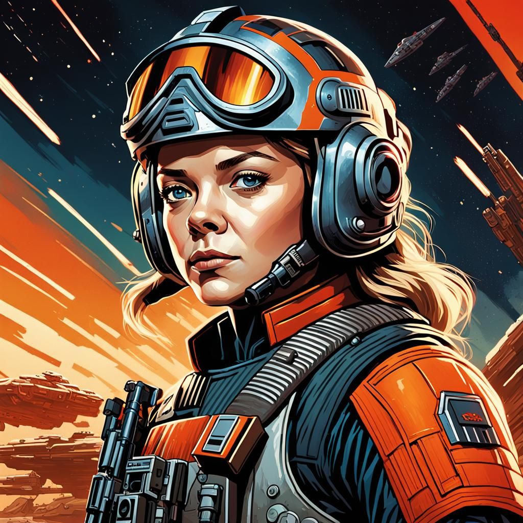 Natalie Dormer as Rebel Pilot in Comic Book Art