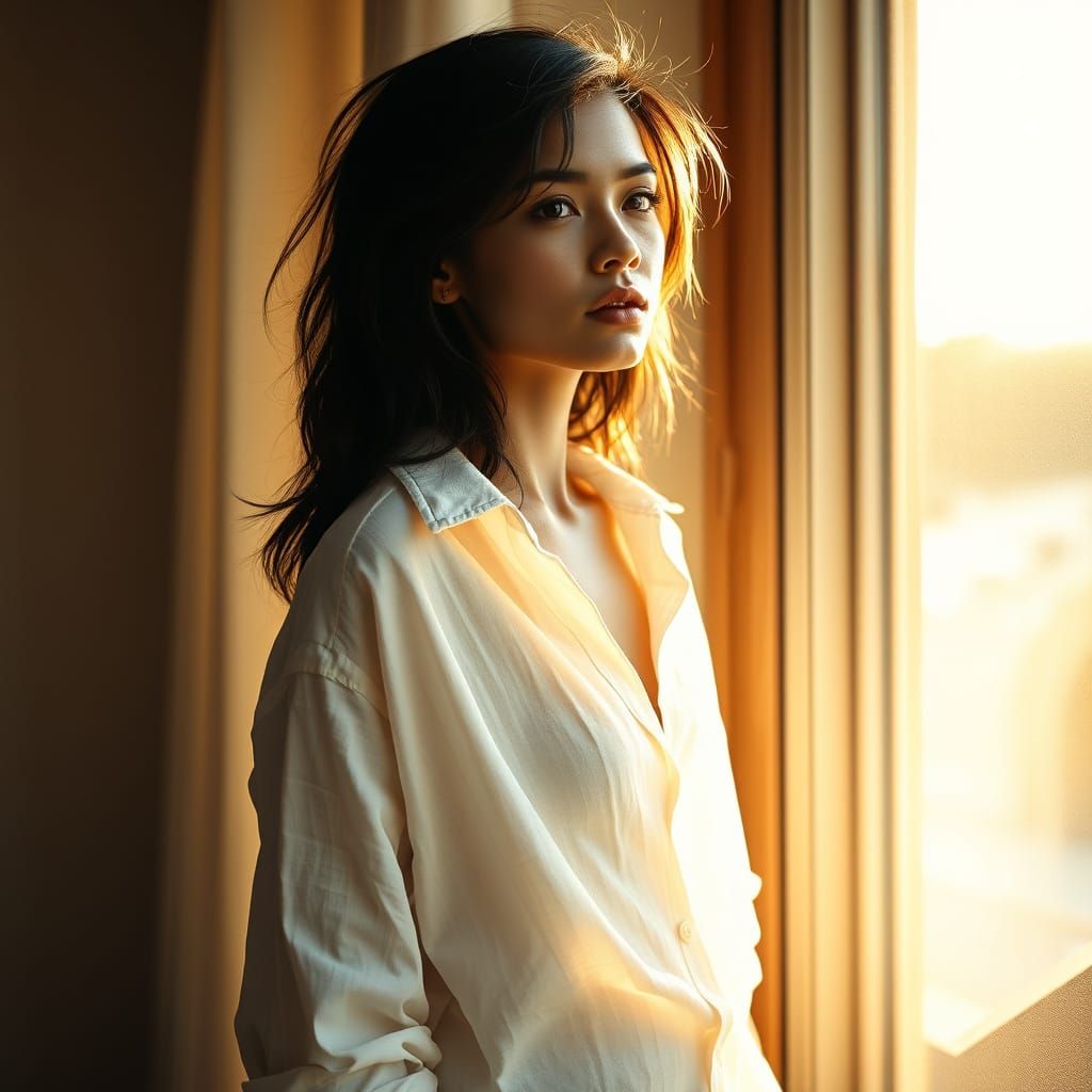 Intimate Morning Portrait of a Young Latina Woman