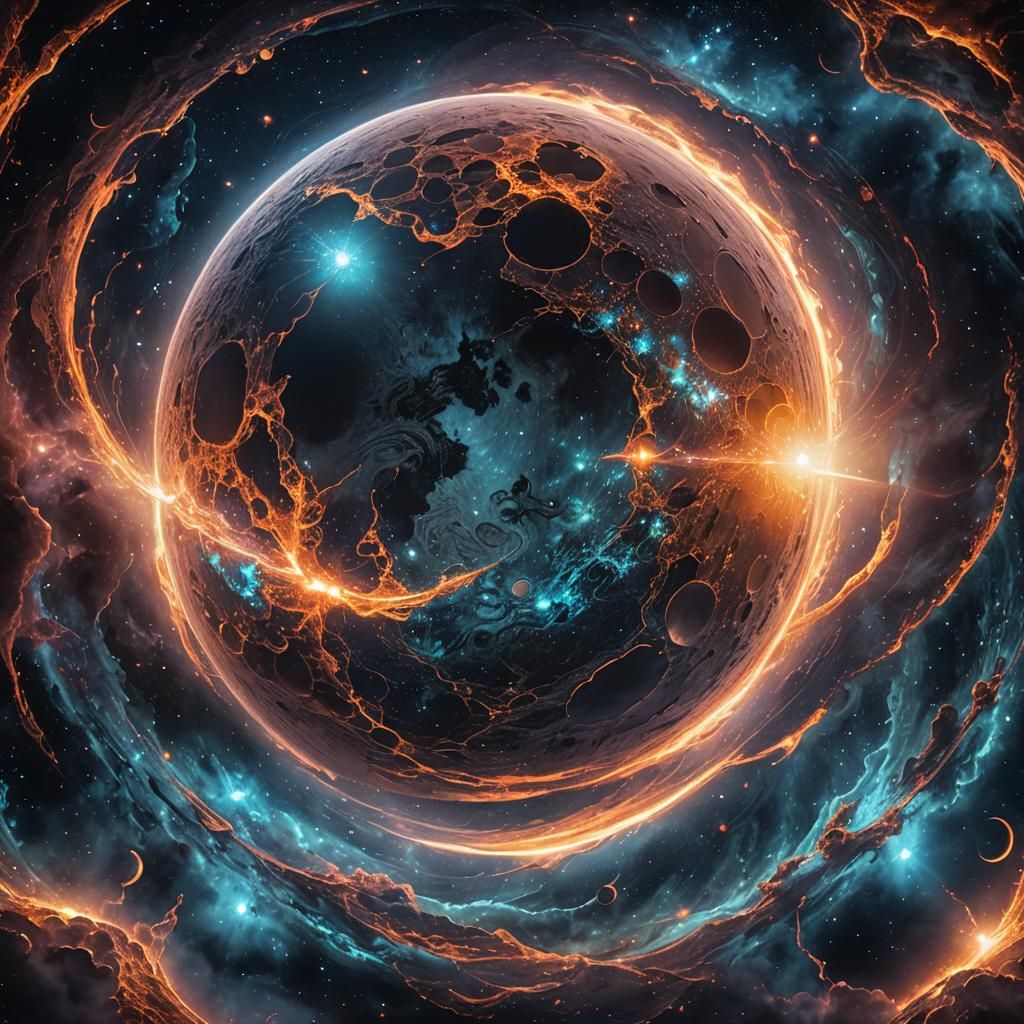 Luminous Moon in Cosmic Visionary Art