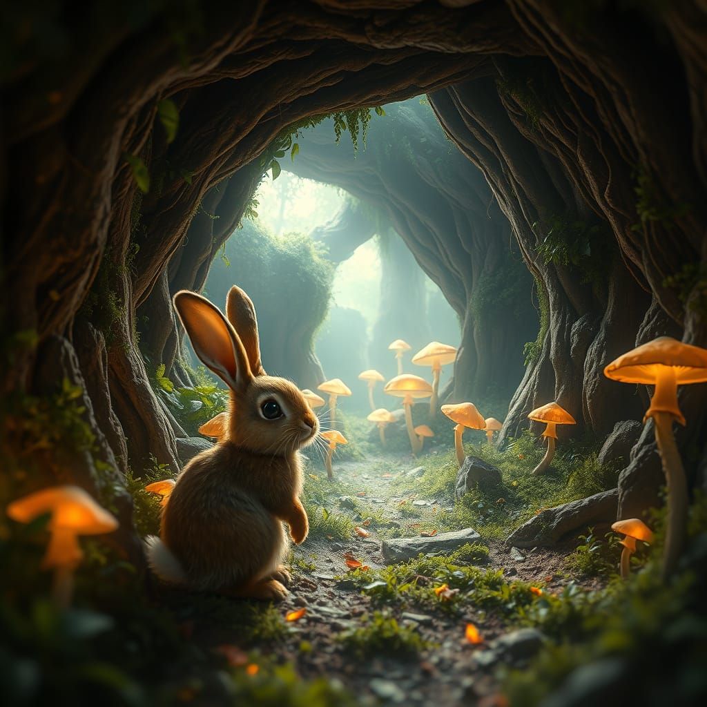 Mysterious Tunnel Entrance in a Rabbit's Cage