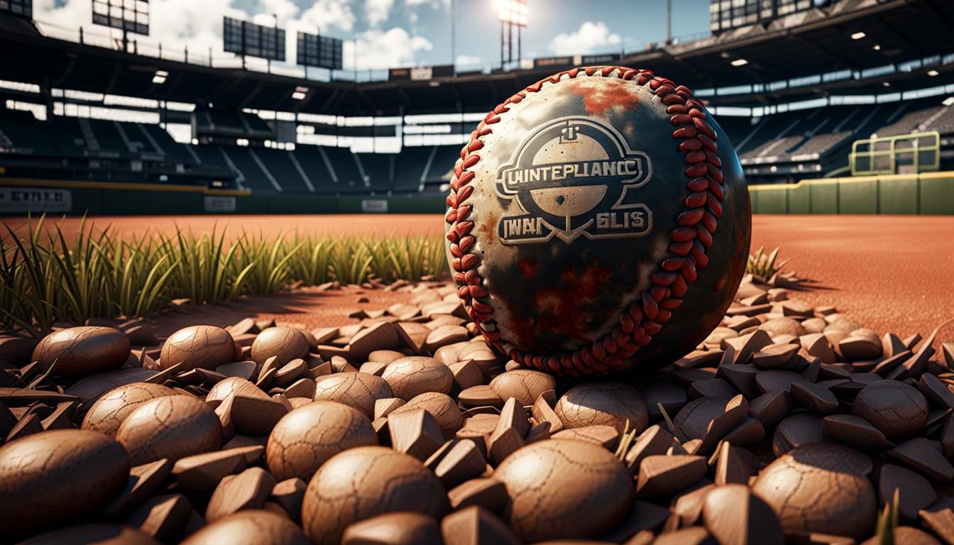 Post-Apocalyptic Baseball Field in 3D Game Style