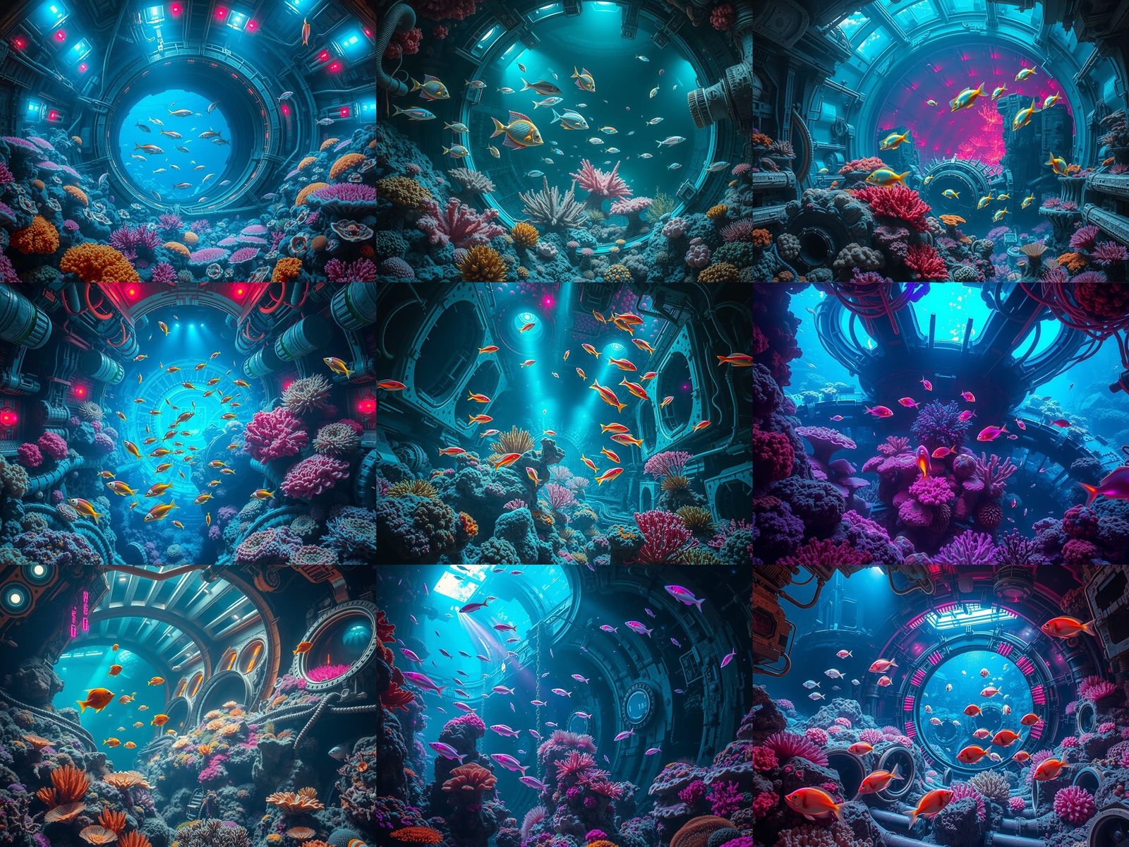 Coral Reef Thrives in Sci-Fi Spaceship Engine Core