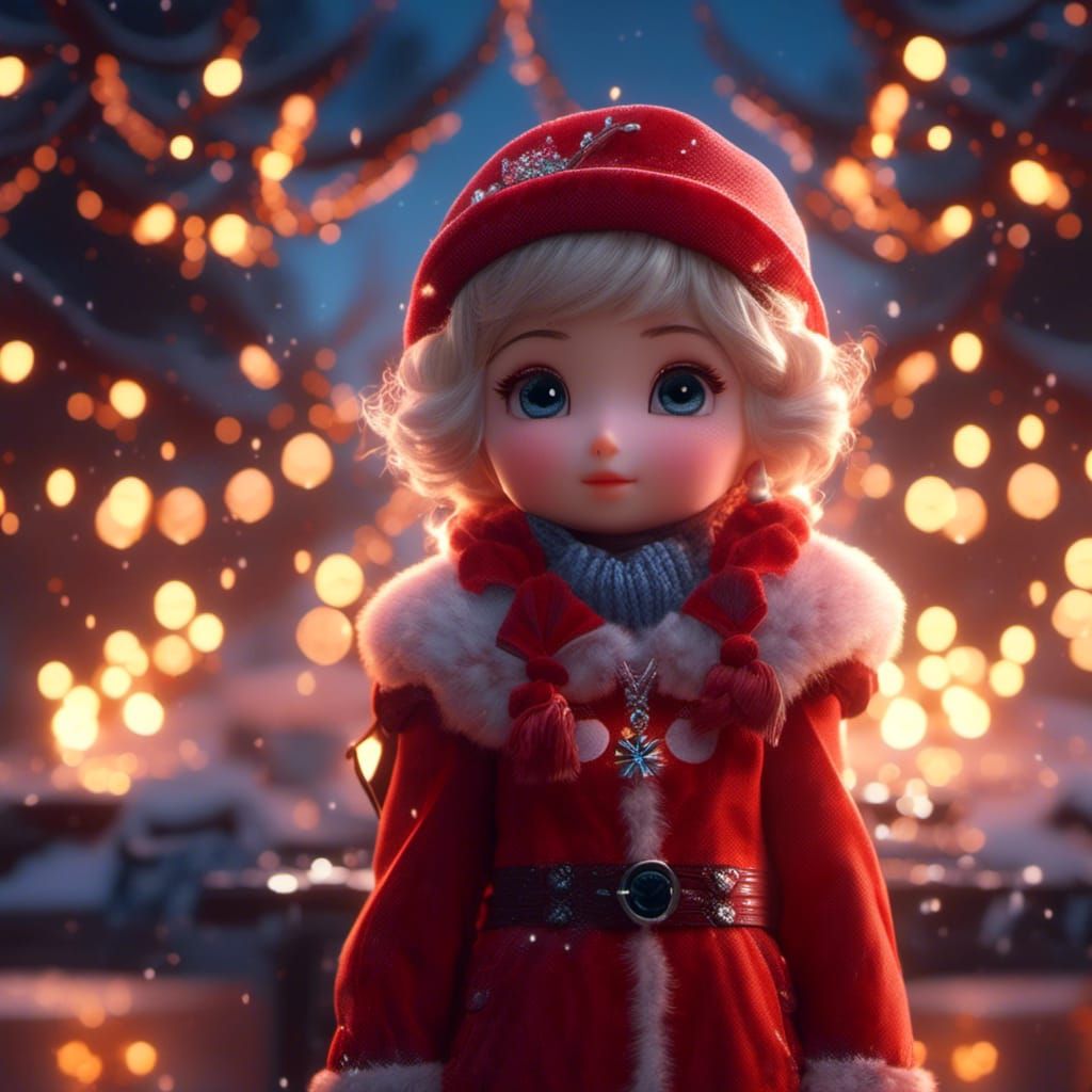 Festive Salt-Dough Doll Christmas Ornament