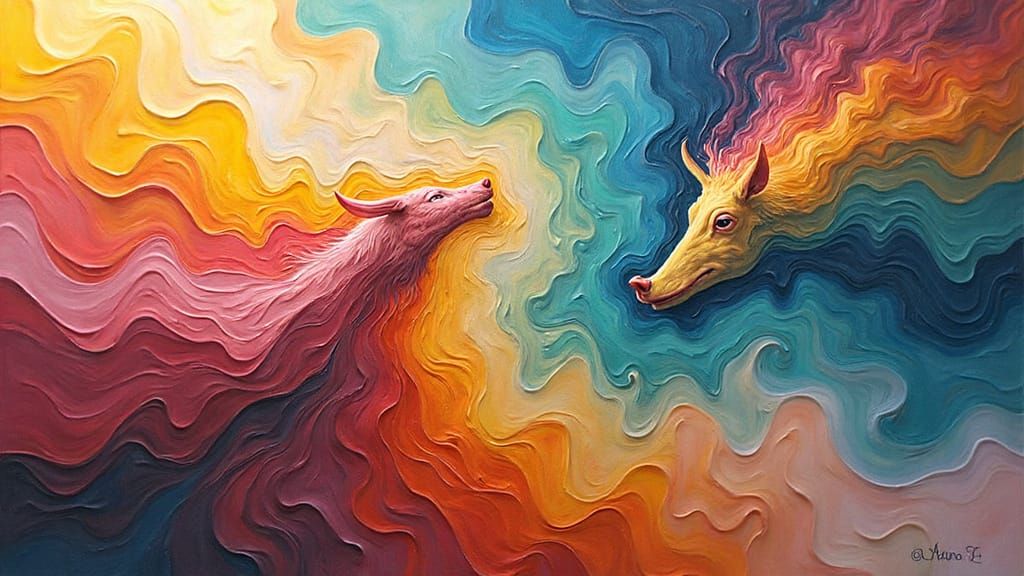 Surreal Animal Mashup in Klimt Style