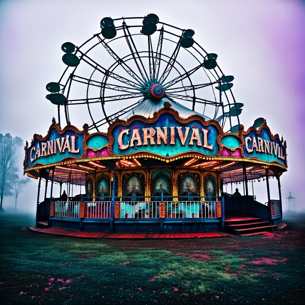 Abandoned Carnival in Gothic Art Style