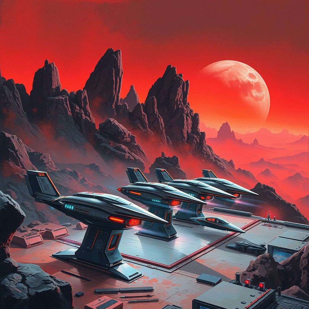 Alien Fueling Station in Gritty Futuristic Style