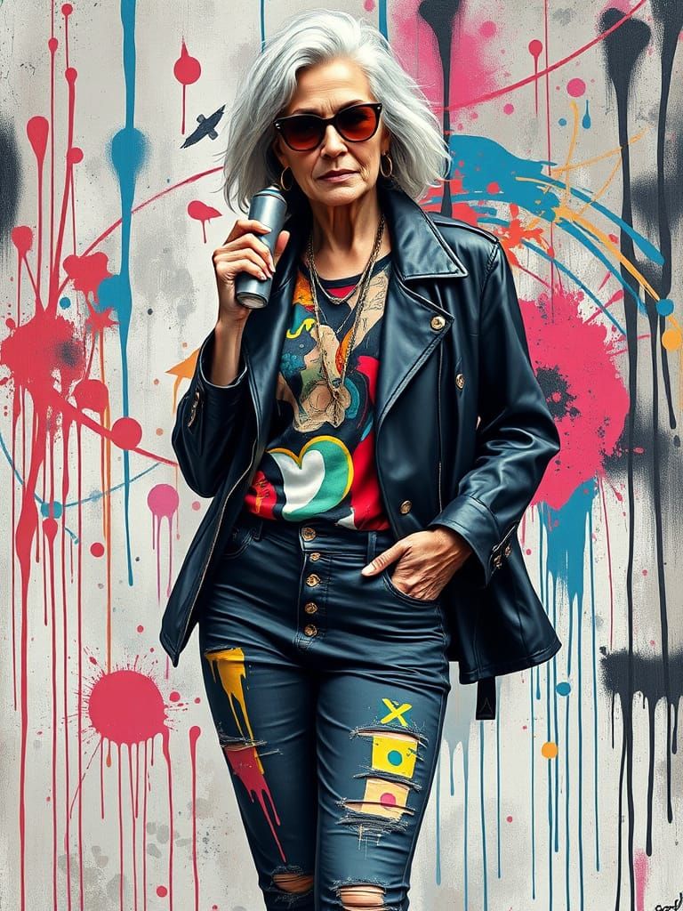 Vain Woman in Graffiti Art Style
