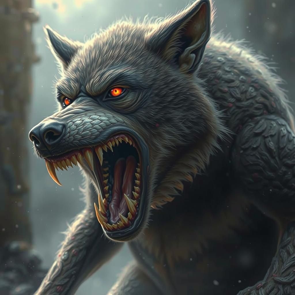 Evil Werewolf in Horror Style