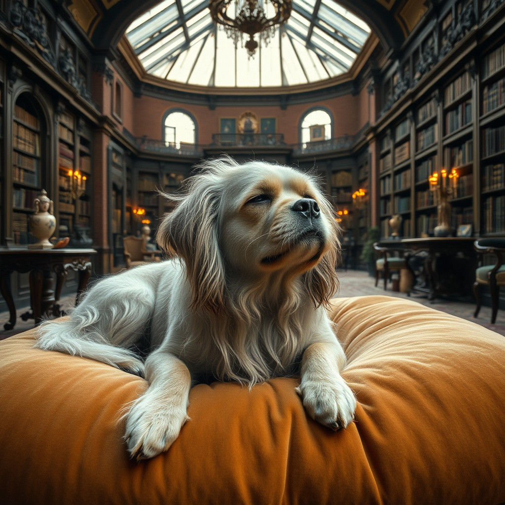 Regal Dog in Lavish Estate: Dutch Golden Age